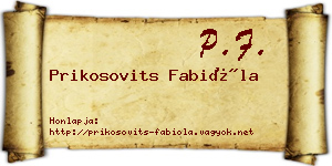 Prikosovits Fabióla névjegykártya